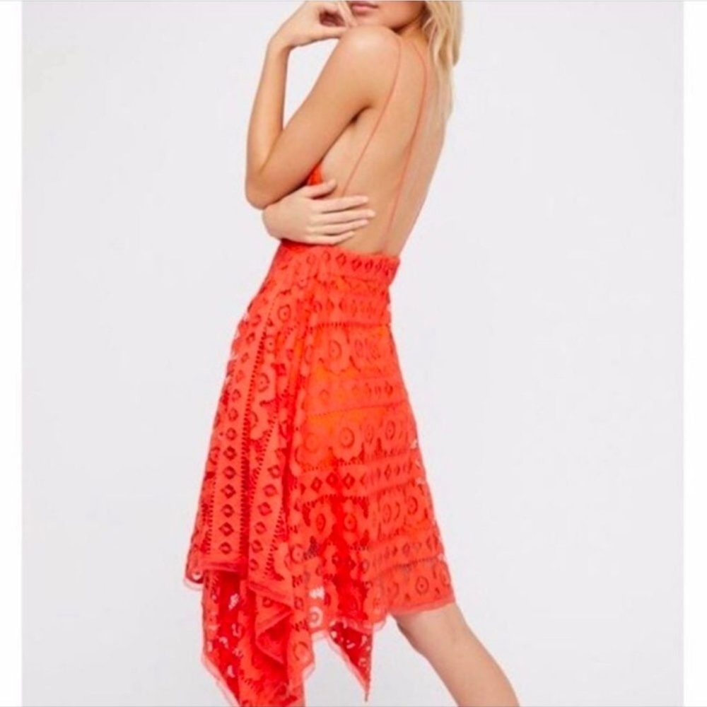 Free people orange lace dress - Picture 6 of 9